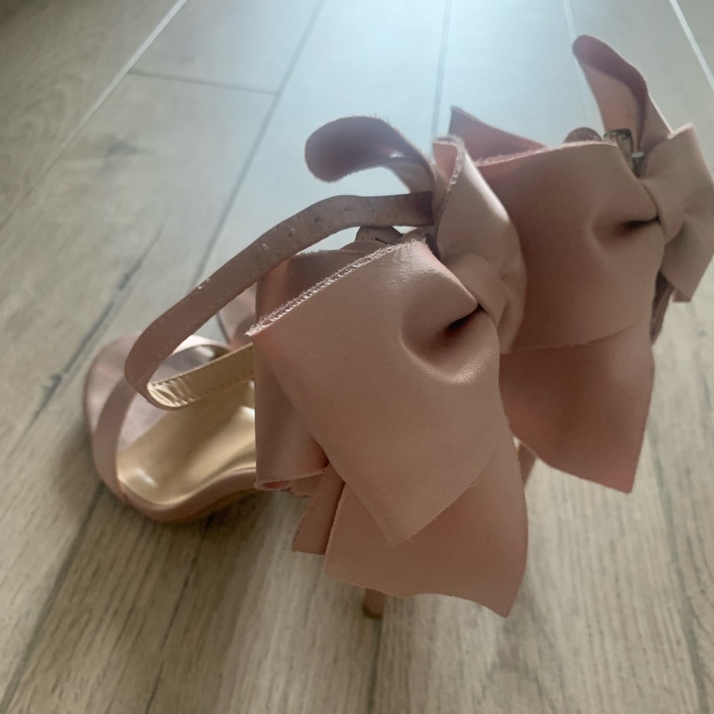 Pink Lulu’s Stilettos with Satin Ankle Bow - Picture 3 of 8